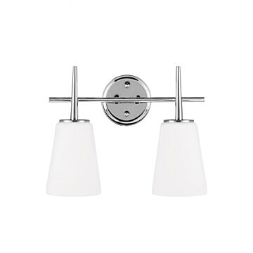 Generation Lighting Driscoll 2-Light 16 Bathroom Vanity Light in Chrome