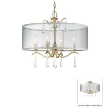 Laurel Estate Four Light Semi Flush Mount in Brio Gold by MinkaLavery