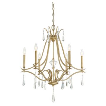 Laurel Estate Six Light Chandelier in Brio Gold by MinkaLavery