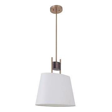 Craftmade Parker 10" Pendant Light in Fired Steel with Satin Brass