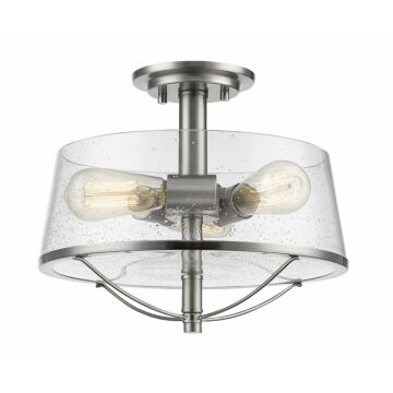Z-Lite Mariner 3-Light Semi Flush Mount Ceiling Light In Brushed Nickel