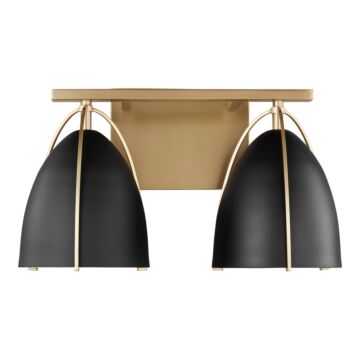 Norman Two Light Wall   Bath in Satin Brass by Visual Comfort Studio