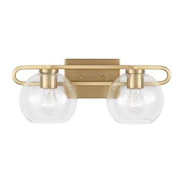 Codyn Two Light Bath Vanity in Satin Brass by Visual Comfort Studio