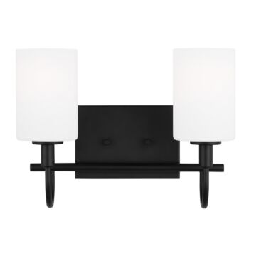 Oak Moore Two Light Bath Vanity in Midnight Black by Visual Comfort Studio