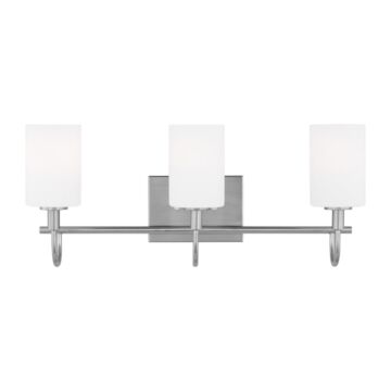 Oak Moore Three Light Bath Vanity in Brushed Nickel by Visual Comfort Studio