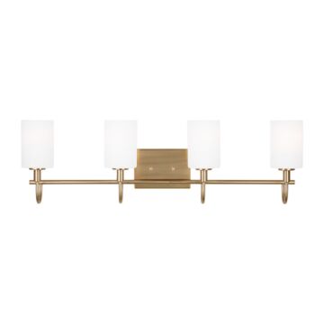 Oak Moore Four Light Bath Vanity in Satin Brass by Visual Comfort Studio