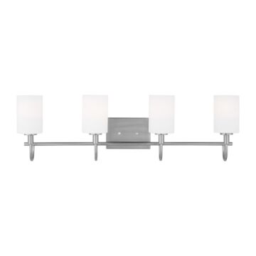 Oak Moore Four Light Bath Vanity in Brushed Nickel by Visual Comfort Studio