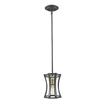 Z Lite Geist 1 Light Mini Pendant Light In Bronze Gold