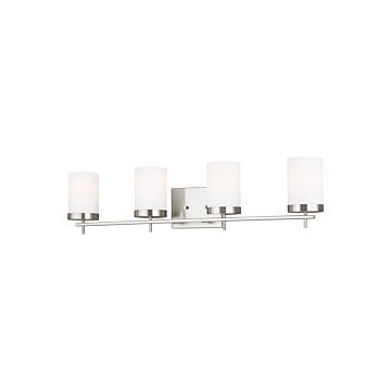 Zire Four Light Wall   Bath in Brushed Nickel by Visual Comfort Studio