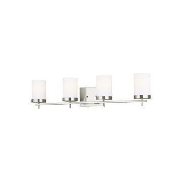 Sea Gull Zire 4 Light LED Bathroom Vanity Light in Brushed Nickel