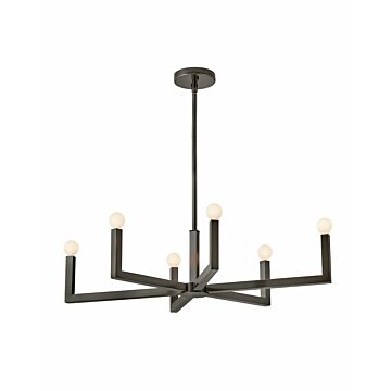 Hinkley Ezra 6-Light Linear Chandelier In Black Oxide
