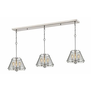 Z-Lite Iuka 9-Light Linear Pendant Light In Brushed Nickel