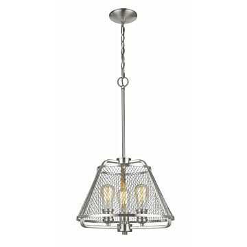 Z-Lite Iuka 3-Light Pendant Light In Brushed Nickel