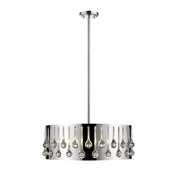Z-Lite Oberon 6-Light Pendant Light In Chrome