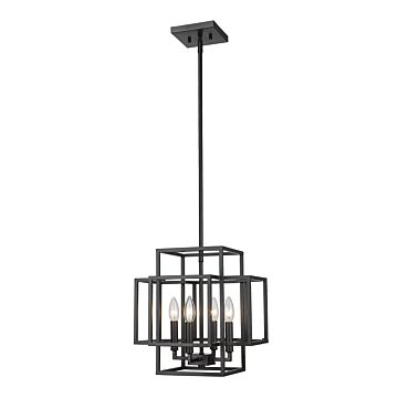 Z-Lite Titania 4-Light Pendant Light In Matte Black