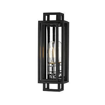 Z-Lite Titania 1-Light Wall Sconce In Black With Chrome