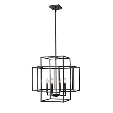 Z-Lite Titania 4-Light Pendant Light In Matte Black