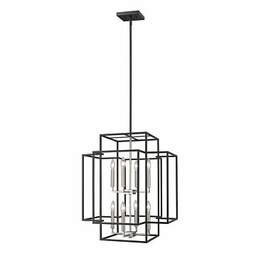Z-Lite Titania 8-Light Pendant Light In Black With Brushed Nickel