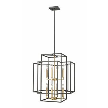 Z-Lite Titania 8-Light Pendant Light In Bronze With Olde Brass