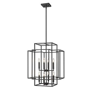 Z-Lite Titania 8-Light Pendant Light In Matte Black