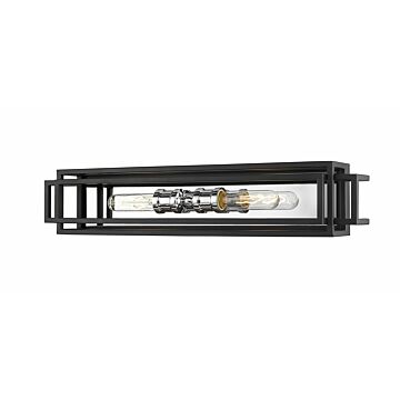 Z-Lite Titania 2-Light Bathroom Vanity Light In Black With Chrome