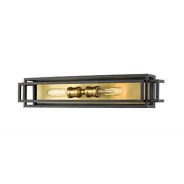 Z-Lite Titania 2-Light Bathroom Vanity Light In Bronze With Olde Brass