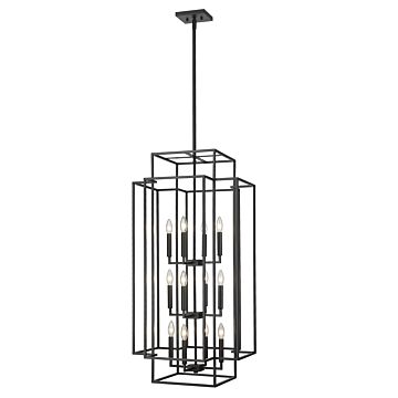 Z-Lite Titania 12-Light Pendant Light In Matte Black