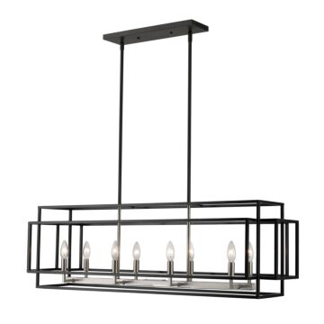 Z-Lite Titania 8-Light Chandelier In Black With Brushed Nickel