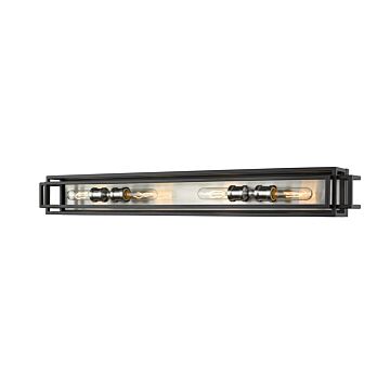 Z-Lite Titania 4-Light Bathroom Vanity Light In Black With Brushed Nickel
