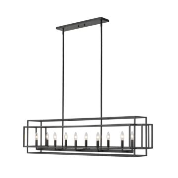 Z-Lite Titania 10-Light Linear Pendant Light In Matte Black