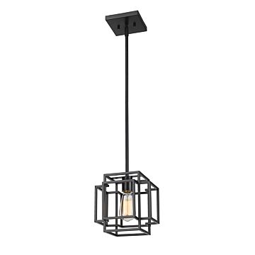 Z-Lite Titania 1-Light Mini Pendant Light In Matte Black