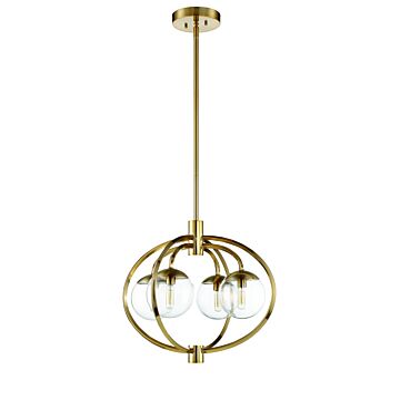 Craftmade Piltz 4-Light Transitional Chandelier in Satin Brass