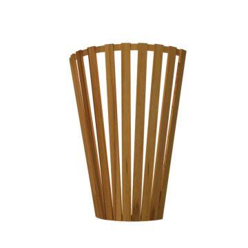 Slatted 1-Light Wall Lamp in Teak