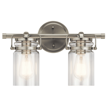 Brinley Two Light Bath in Brushed Nickel by Kichler