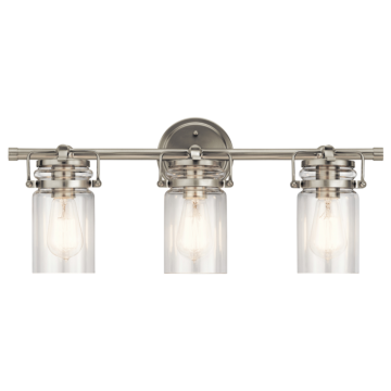 Brinley Three Light Bath in Brushed Nickel by Kichler