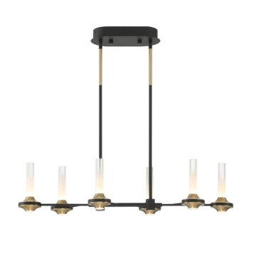 Torcia 12-Light LED Chandelier in Black And Brass
