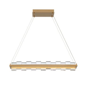Bruco 2-Light LED Linear Chandelier in Gold