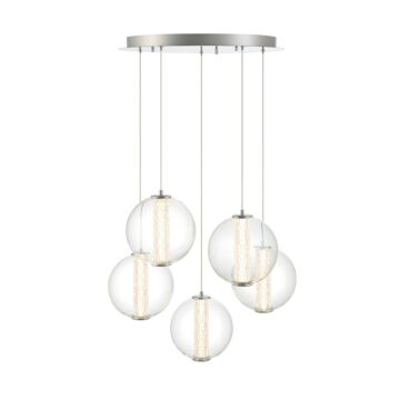Atomo 5-Light LED Pendant in Chrome