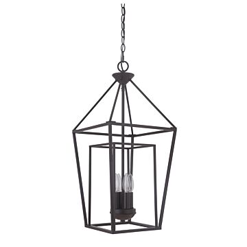 Hudson Four Light Foyer Pendant in Oiled Bronze by Craftmade
