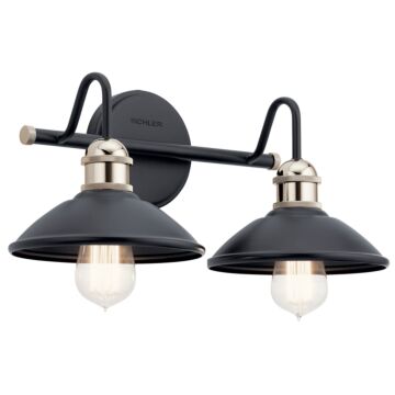 Clyde Two Light Bath in Black by Kichler