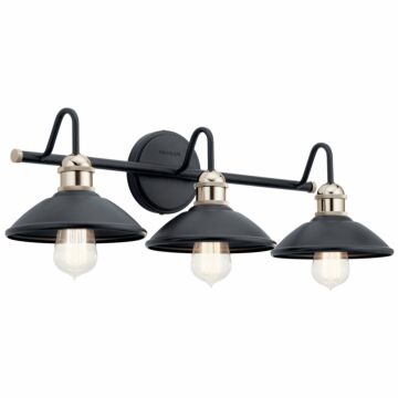 Clyde Three Light Bath in Black by Kichler