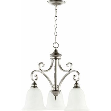Bryant Three Light Chandelier in Classic Nickel by Quorum International