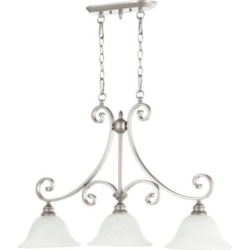 Bryant Three Light Island Pendant in Classic Nickel by Quorum International