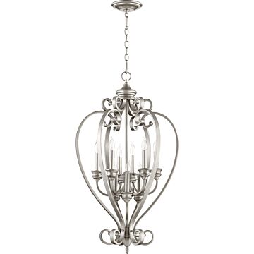 Bryant Nine Light Entry Pendant in Classic Nickel by Quorum International