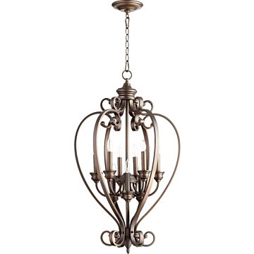 Bryant Nine Light Entry Pendant in Oiled Bronze by Quorum International