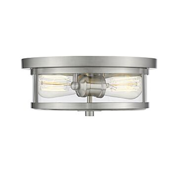 Z-Lite Savannah 2-Light Flush Mount Ceiling Light In Brushed Nickel