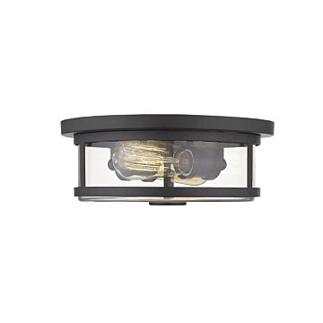 Z-Lite Savannah 2-Light Flush Mount Ceiling Light In Bronze