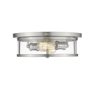 Z-Lite Savannah 2-Light Flush Mount Ceiling Light In Brushed Nickel