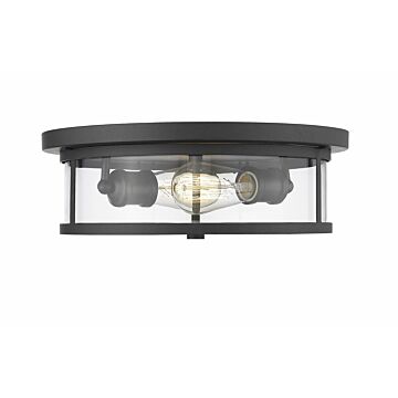 Z-Lite Savannah 2-Light Flush Mount Ceiling Light In Bronze