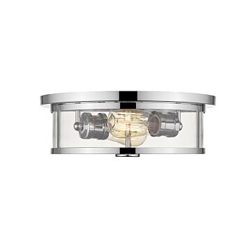 Z-Lite Savannah 2-Light Flush Mount Ceiling Light In Chrome